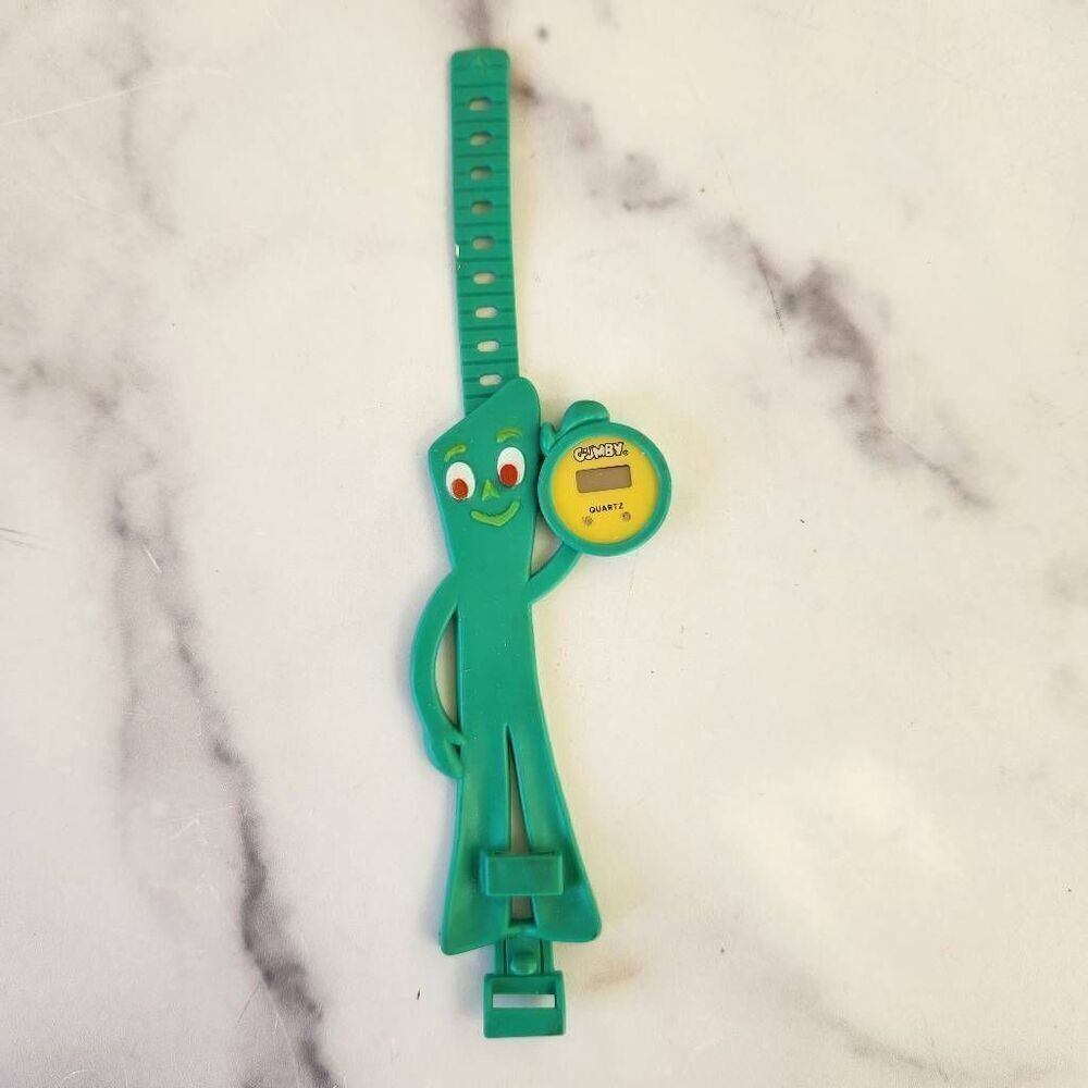 Vintage '80s Gumby green kids watch